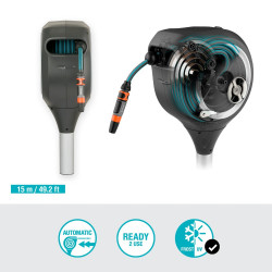 Dévidoir automatique sur pic RollUp S 15 m - GARDENA