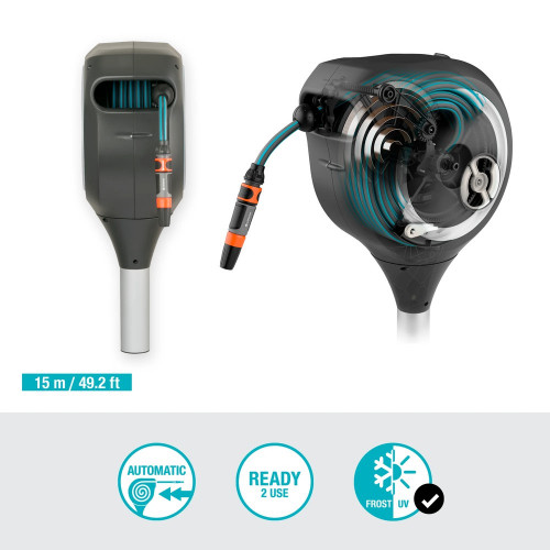 Dévidoir automatique sur pic RollUp S 15 m - GARDENA