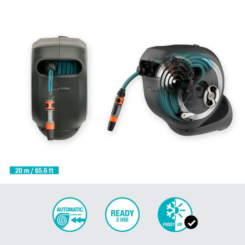 Dévidoir automatique mural RollUp M 20 m - GARDENA