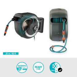 Dévidoir automatique mural RollUp M/L 25 m - GARDENA