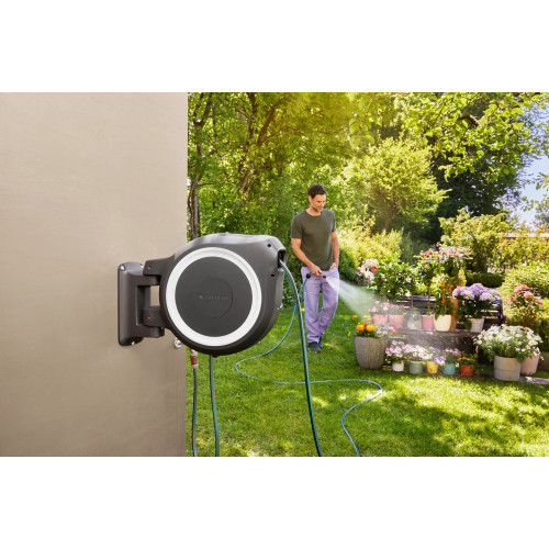 Dévidoir automatique mural RollUp M/L 25 m - GARDENA