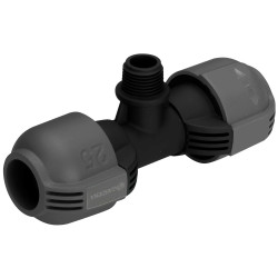 Dérivation en T d'arrosage enterré 25 mm filetage 1/2" mâle de marque GARDENA, référence: J65200