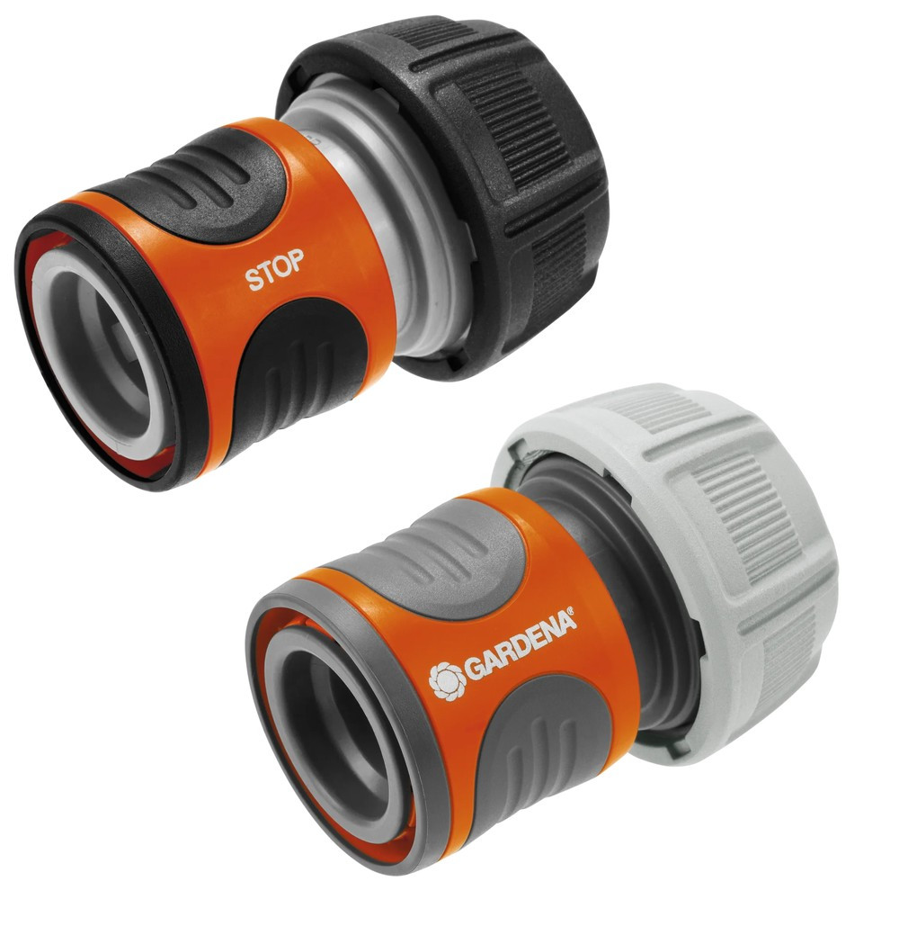 2 raccords rapides et aquastop pour tuyaux d'arrosage - 19 mm 3/4