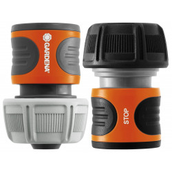 2 raccords rapides et aquastop pour tuyaux d'arrosage - 19 mm 3/4 - GARDENA