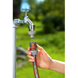 2 raccords rapides et aquastop pour tuyaux d'arrosage - 19 mm 3/4 - GARDENA