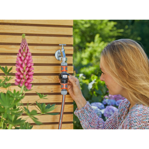 Compteur d'eau à pile AquaCount - pose horizontale ou verticale - écran rotatif - GARDENA