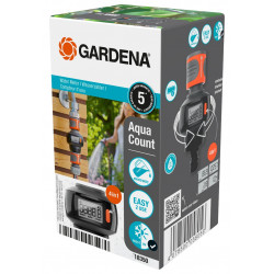 Compteur d'eau à pile AquaCount - pose horizontale ou verticale - écran rotatif - GARDENA