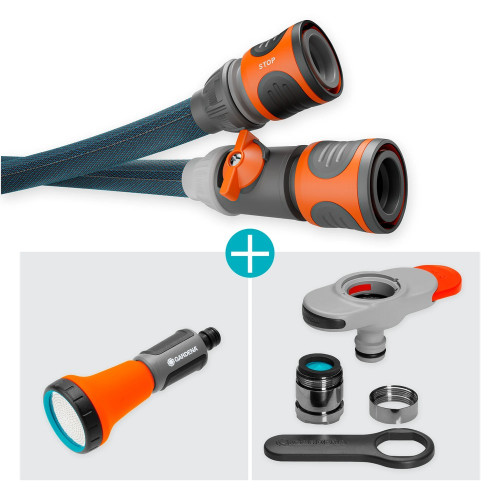 Kit tuyau Liano™Xtreme Indoor 10m Ø 13mm + adaptateur pour robinet d'intérieur - GARDENA