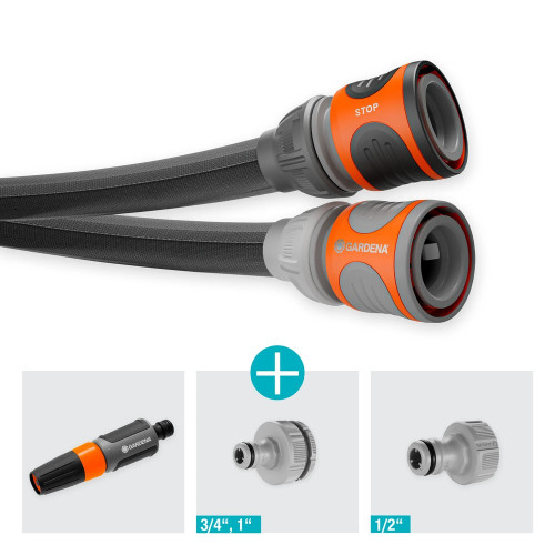 Kit tuyau Liano™Life 15m, Ø 13mm + pièces GARDENA System - léger et résistant - GARDENA