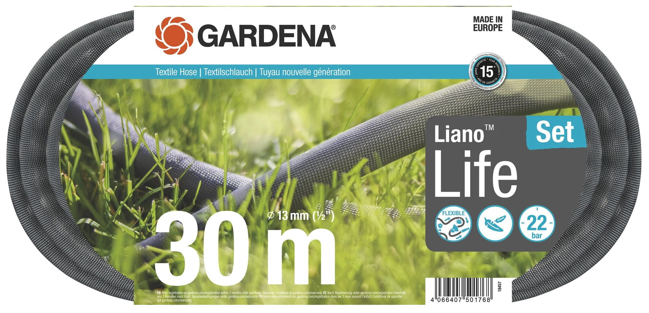 Kit tuyau Liano™Life 30m GARDENA Résistance à la pression : 22 bar Longueur : 30 Ø int. 13 mm - vue 10