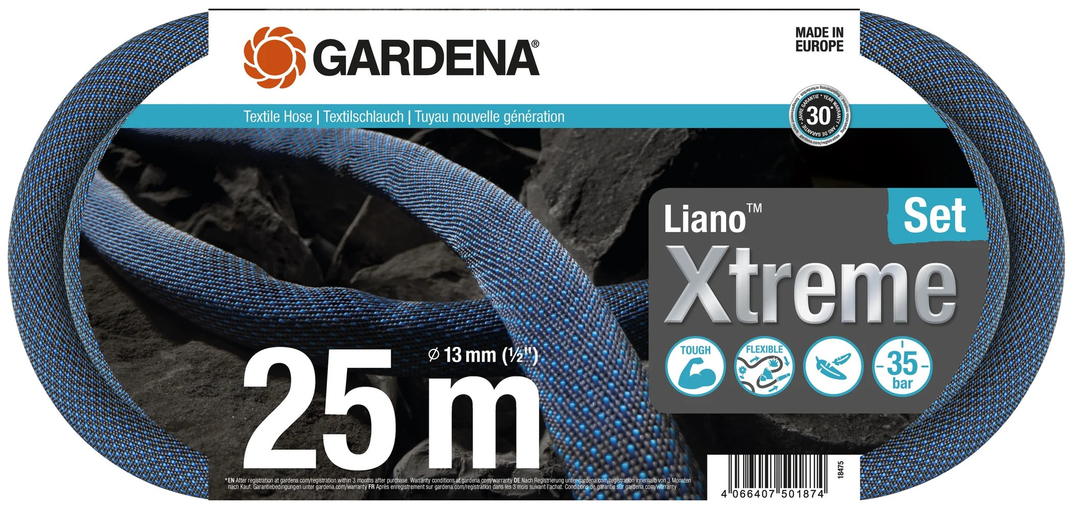 Gardena Liano tuyau d'arrosage 25 Au dessus du sol Polyvinyl chloride PVC Textile - vue 8