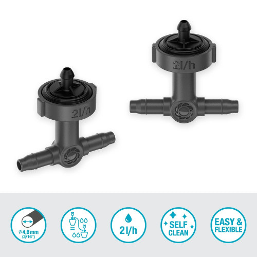 Goutteurs en ligne régulateur de pression 2 l/h - Boîte de 10 pièces - GARDENA