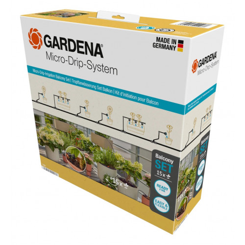 Kit d'initiation goutte-à-goutte pour balcon - jusqu'à 15 plantes - GARDENA