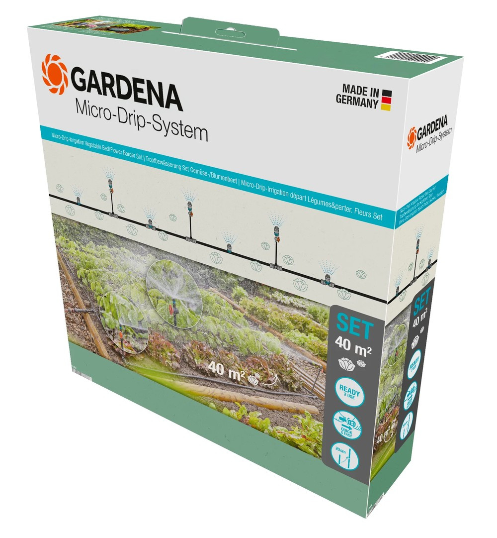 Kit d'initiation goutte-à-goutte pour potagers, plates-bandes et bordures de fleurs - 60 m²