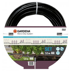 Kit d'initiation 50 m de tuyau à goutteurs incorporés et bouchon fin de ligne pour plantes de marque GARDENA, référence: J7878700