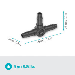 Dérivations en T pour tuyau à goutteurs incorporés 4,6 mm - Boîte de 5 pièces - GARDENA