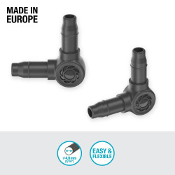 Jonctions en L pour tuyaux à goutteurs incorporés 4,6 mm - Boîte de 5 pièces - GARDENA