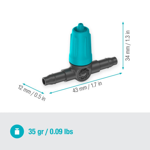 Goutteurs en ligne réglable 0-15 l/h Micro-Drip-System - Boîte de 5 pièces - GARDENA