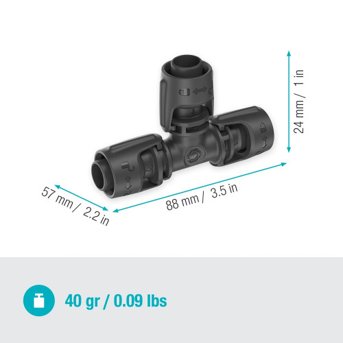Dérivations de raccordement en T 13 mm - Quick & Easy - Boîte de 5 pièces - GARDENA