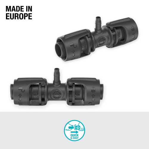 Réducteurs de raccordement en T 13 mm - 4.6 mm - Quick & Easy - Boîte de 4 pièces - GARDENA