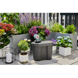 Solution d'arrosage automatique solaire AquaBloom avec réserve d'eau - GARDENA