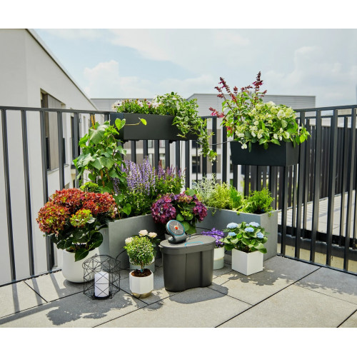 Solution d'arrosage automatique solaire AquaBloom avec réserve d'eau - GARDENA