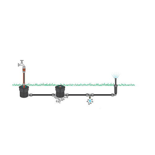 Départ enterré pour système Pipeline et du Sprinklersystem - GARDENA