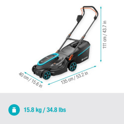Tondeuse PowerMax 37/36V P4A sur batterie - Coupe Ø 37 cm - jusqu'à 350m² - GARDENA