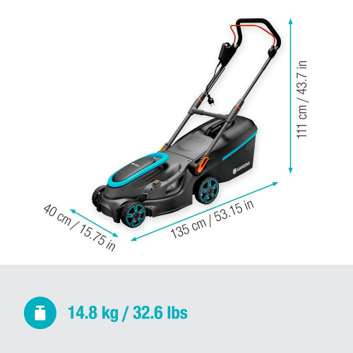 Tondeuse électrique PowerMax 37/1800 G2 - Coupe Ø 37 cm - jusqu'à 500m² - GARDENA
