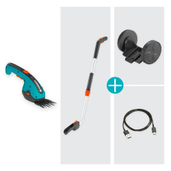 Kit cisaille à gazon ClassicCut Li + manche télescopique + roues - Coupe 8 cm - GARDENA