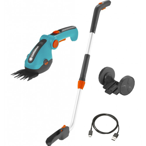 Kit cisaille à gazon ComfortCut Li + manche télescopique + roues - Coupe 8 cm - GARDENA