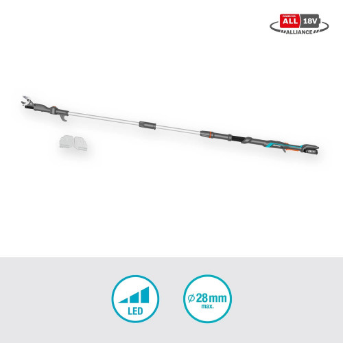Coupe-branches HighCut 250/18V P4A sur batterie - Coupe Ø 28 mm - L. 2557 mm - GARDENA