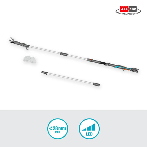 Coupe-branches HighCut 360/18V P4A sur batterie - Coupe Ø 28 mm - L. 3599 mm - GARDENA