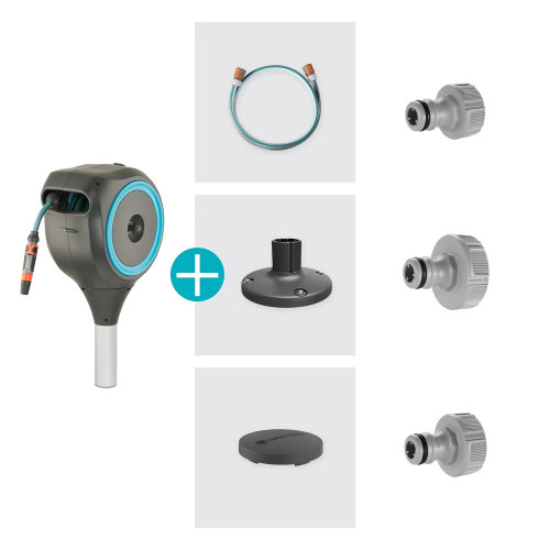 Dévidoir automatique pour terrasse RollUp S 15m - Bleu - GARDENA