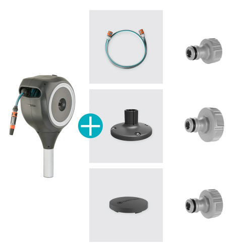 Dévidoir automatique pour terrasse RollUp S 15m - Blanc - GARDENA