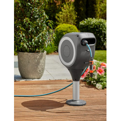 Dévidoir automatique pour terrasse RollUp S 15m - Blanc - GARDENA