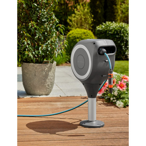 Dévidoir automatique pour terrasse RollUp S 15m - Blanc - GARDENA