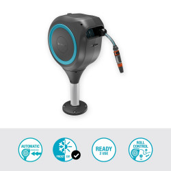 Dévidoir automatique pour terrasse RollUp M 20m - Bleu - GARDENA