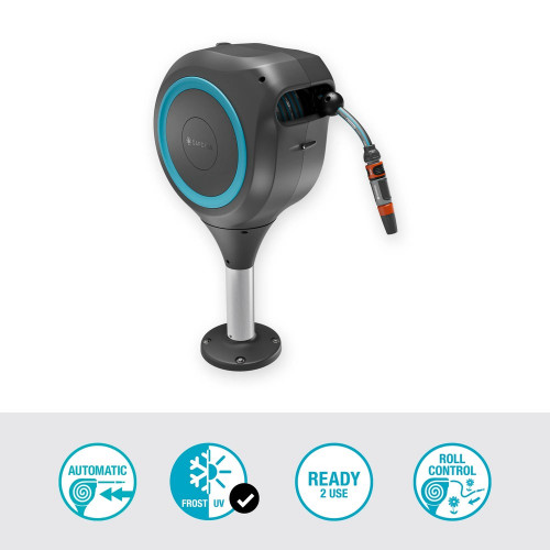Dévidoir automatique pour terrasse RollUp M 20m - Bleu - GARDENA