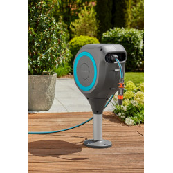 Dévidoir automatique pour terrasse RollUp M 20m - Bleu - GARDENA