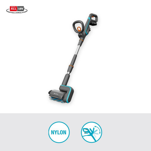Nettoyeur de terrasse AquaBrush 18V / P4A - Patio - Kit prêt-à-l'usage - GARDENA