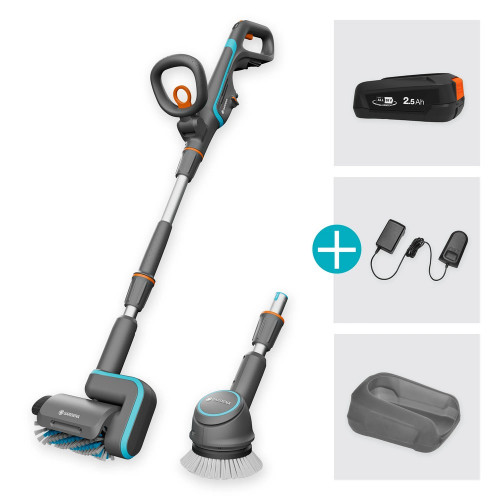 Nettoyeur de terrasse AquaBrush 18V / P4A - Universal - sans batterie - GARDENA