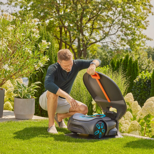 Abri pour tondeuse robot - Compatible smart SILENO max et free - Toit ouvrant - GARDENA
