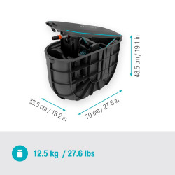 Dévidoir automatique enterré - RollUp M - Tuyau 20 m Ø 11 mm - Enroulement automatique - GARDENA