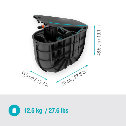 Dévidoir automatique enterré - RollUp M - Tuyau 20 m Ø 11 mm - Enroulement automatique - GARDENA