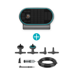 Kit d’arrosage solaire autonome - AquaBloom L - Jusqu’à 30 plantes - 14 programmes - GARDENA