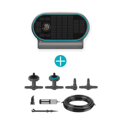 Kit d’arrosage solaire autonome - AquaBloom L - Jusqu’à 30 plantes - 14 programmes - GARDENA