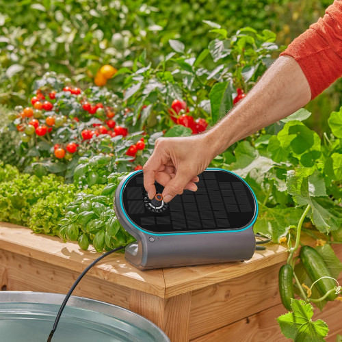 Kit d’arrosage solaire autonome - AquaBloom L - Jusqu’à 30 plantes - 14 programmes - GARDENA