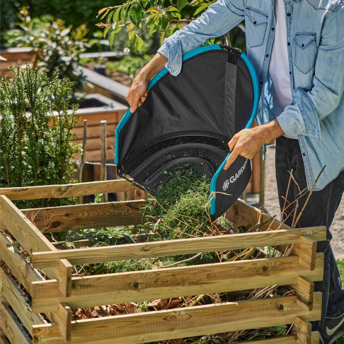Sac de ramassage pour tondeuse manuelle - Capacité 40 L - Rigide et pliable - GARDENA