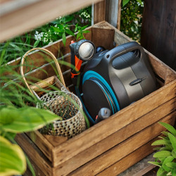 Dévidoir portable automatique - MoveMatic - Tuyau 12,5 m - Enroulement RollControl - GARDENA